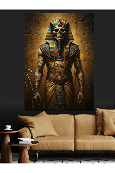 KanvasSepeti Zeul Egiptului Pictură în ulei de înaltă calitate texturat Canva...