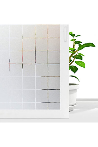 MaffStuff Folie Decorativă Geam Pătrate Sablate, Intimitate și Protecție Sola...