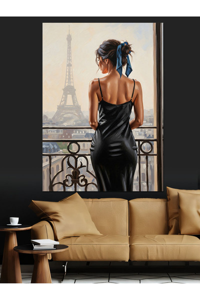 KanvasSepeti Turnul Eiffel Pictură în ulei de înaltă calitate texturat Canvas...