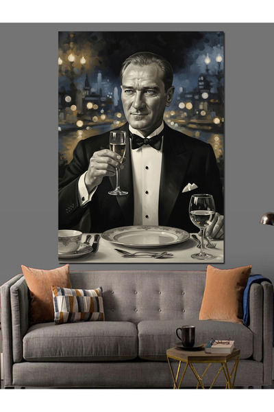 KanvasSepeti Mustafa Kemal Υψηλής ποιότητας ελαιογραφία Με υφή Καμβάς ζωγραφι...