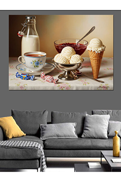 KanvasSepeti Dulceață de căpșuni, pictură în ulei de înaltă calitate texturat...