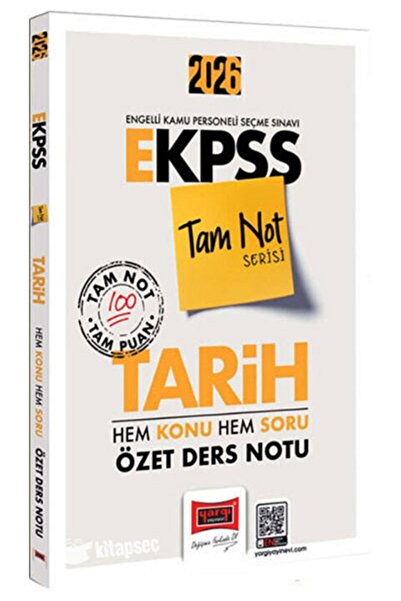 Yargı Yayınları YARGI 2026 E-KPSS Tam Not Serisi Tarih Hem Konu Hem Soru Özet...