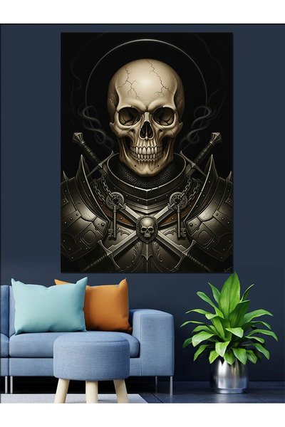 KanvasSepeti Black Armoured Pictură în ulei de înaltă calitate texturat Canva...