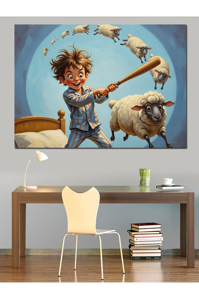 KanvasSepeti Baseball în patul lui. Pictură în ulei de înaltă calitate textur...