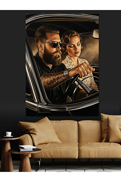 KanvasSepeti Bărbat elegant cu ochelari Pictură în ulei de înaltă calitate te...