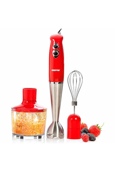 Geepas Multifunctional 3 in 1 Hand Blender for Kitchen use- Red