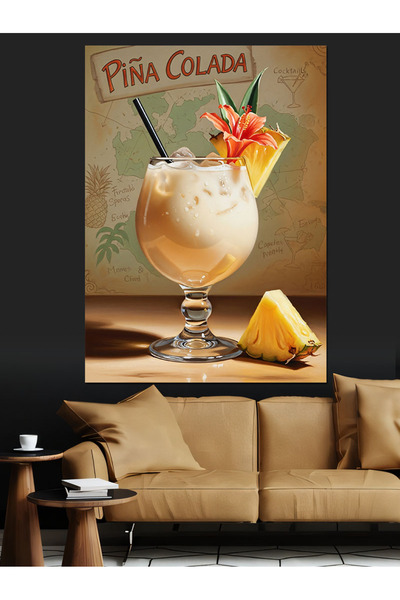 KanvasSepeti Pina Colada Pictură în ulei de înaltă calitate texturat Canvas C...