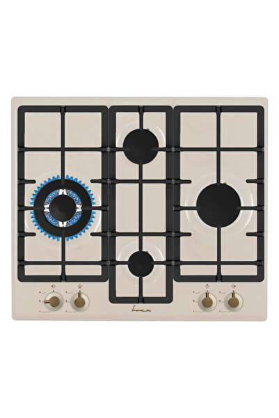 FRAM FBH-S4IWF-RBG Built-in Gas Hob, 4 Burners, 60 cm, Beige