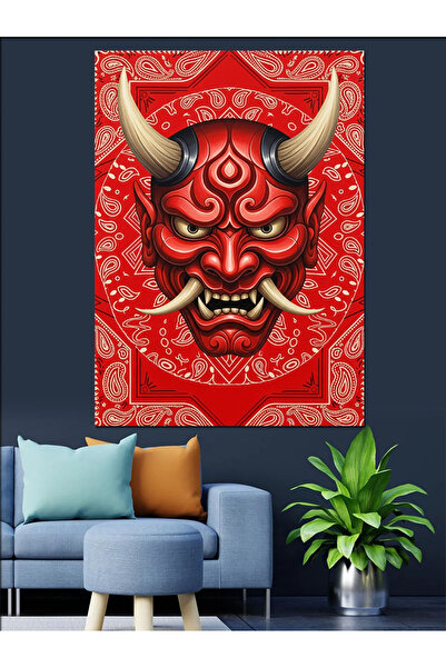 KanvasSepeti Pictură în ulei japoneză roșie de înaltă calitate texturat Canva...