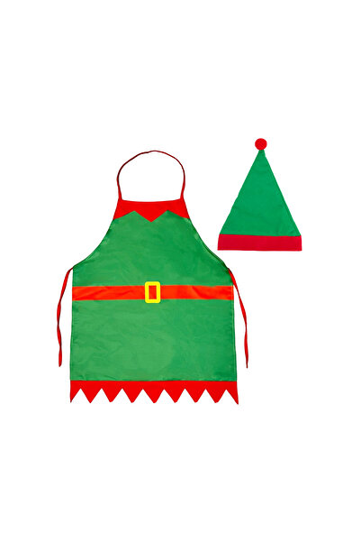 Christmas Magic Elf Chef Apron Set Adult Size 54x78cm