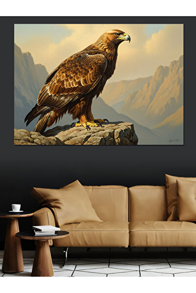 KanvasSepeti Şoimul din munți Pictură în ulei de înaltă calitate texturat Can...