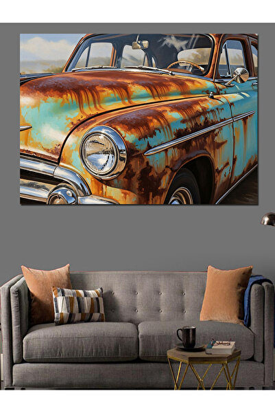 KanvasSepeti Old Rusty Classic Pictură în ulei de înaltă calitate texturat Ca...