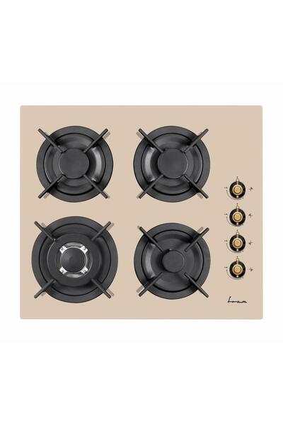 FRAM FBH-V4IWF-RGBG built-in gas hob, 4 burners, Wok, cast-iron grate, electric ignition, 60 cm, cre