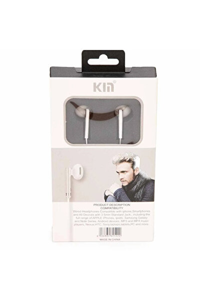 KIN Metal Shell Stereo Headphone- White (K98)