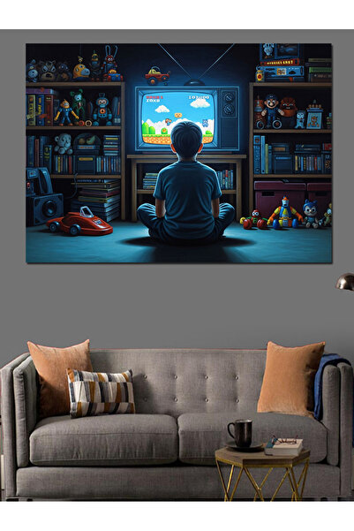 KanvasSepeti Υψηλής ποιότητας ελαιογραφία στο σκοτεινό δωμάτιο Με υφή Καμβάς ...