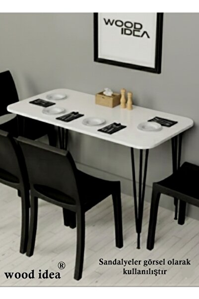 wood idea Mutfak Masası Yemek Masası 50x110 Metal Ayaklı Mutfak Masası Yemek ...