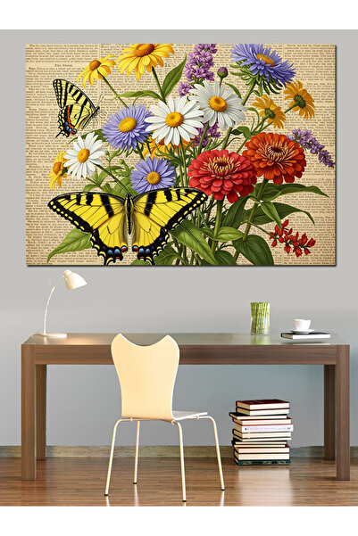 KanvasSepeti Mix of Flowers Pictură în ulei de înaltă calitate texturat Canva...