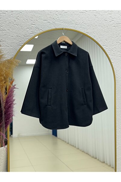 MİHRA STORE جاكيت أليانا فلوتا ديتيل قصير - أسود - AS5936