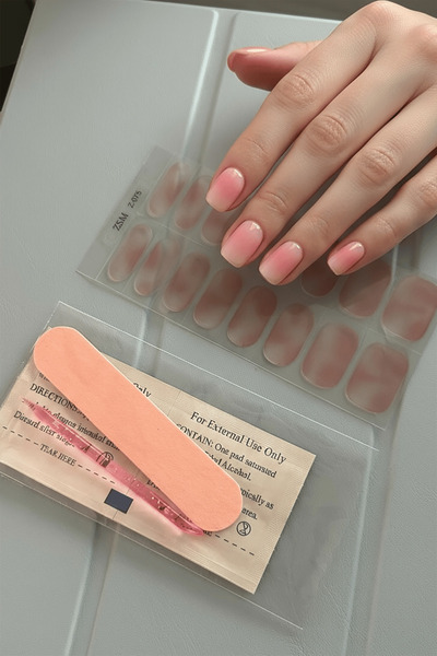 TAKIŞTIR Pudra Renk Jel Tırnak Etiketi-Uv Ile Yapılan Poly Jel Sticker Sertle...