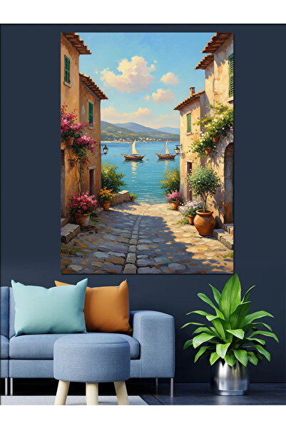 KanvasSepeti Pictură în ulei de înaltă calitate Italian Street d texturat Can...