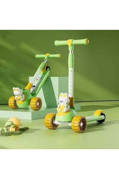 Generic Kids 3-wheel scooter – model xmT-817 – cartoon rabbit design, foldable, multiple colors