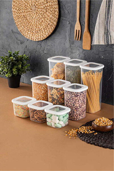 Asi Home Set of Storage Boxes, 9 Pieces, White, FOLYBNM -