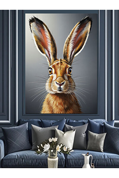 KanvasSepeti Cute Rabbit Pictură în ulei de înaltă calitate texturat Canvas C...