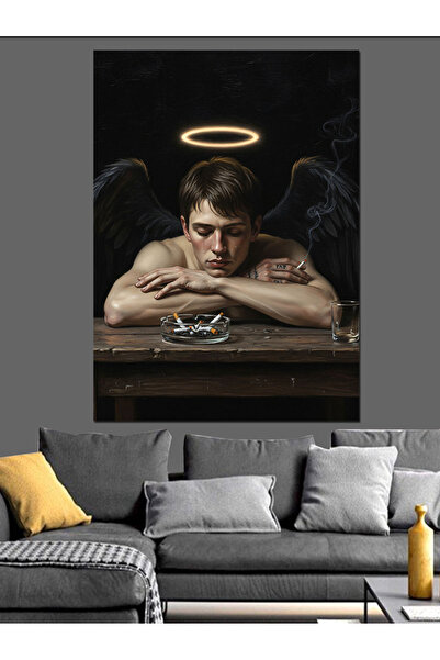 KanvasSepeti Young With Angel Wings Υψηλής ποιότητας ελαιογραφία Με υφή Καμβά...