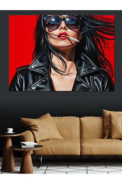 KanvasSepeti Cu ochelari negri Pictură în ulei de înaltă calitate texturat Ca...