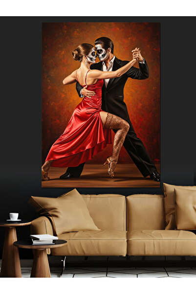 KanvasSepeti Tutkulu Dancing Pictură în ulei de înaltă calitate texturat Canv...