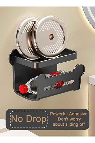 Generic Bathroom tissue box, wall-mounted waterproof toilet paper holder, self-adhesive with shelf