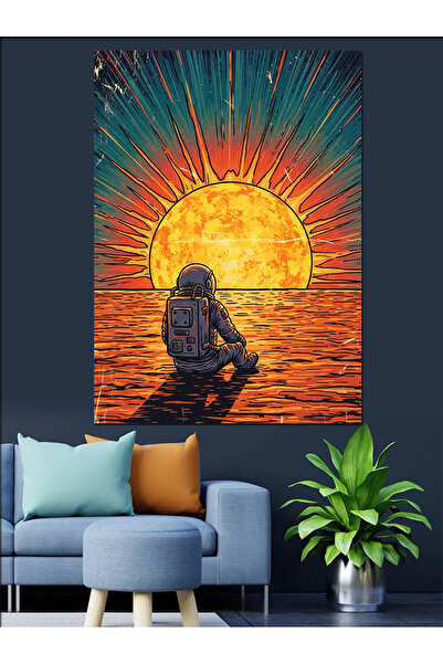 KanvasSepeti Orange Sunset Pictură în ulei de înaltă calitate texturat Canvas...