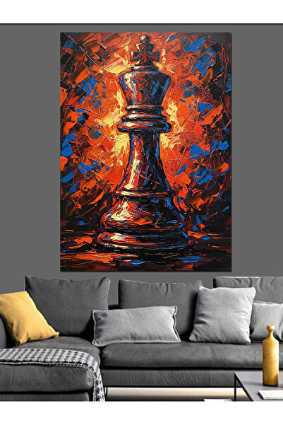 KanvasSepeti Figura kraljice šaha Visokokvalitetna uljana slika Teksturirano ...