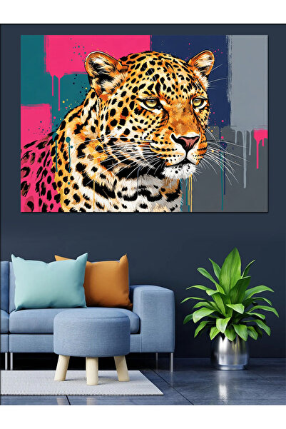 Artmeg Cheetah Leopard Animal Pattern Decorative Canvas - Mdf Wood Painting