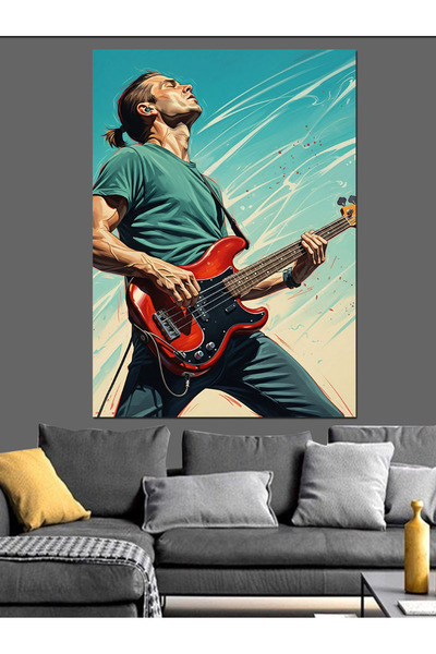 KanvasSepeti Електрическа китара Висококачествена текстура на маслена боя Пла...