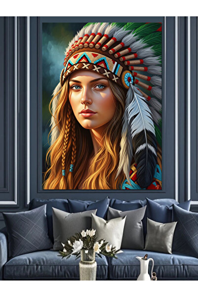 KanvasSepeti Με Φτερωτό Καπέλο Υψηλής ποιότητας ελαιογραφία Με υφή Καμβάς Καμ...