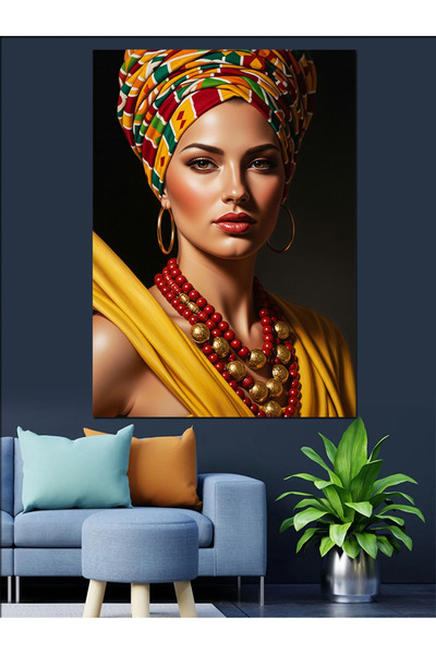 KanvasSepeti Αφρικανική Τέχνη με Κεφαλή Υψηλής ποιότητας ελαιογραφία Με υφή Κ...