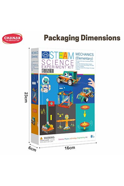Chanak 6-in-1 Mechanical Engineering Kit for Kids | STEM DIY Building Set