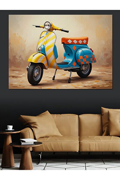 KanvasSepeti Galben Albastru Clasic Vopsea în ulei de înaltă calitate textura...