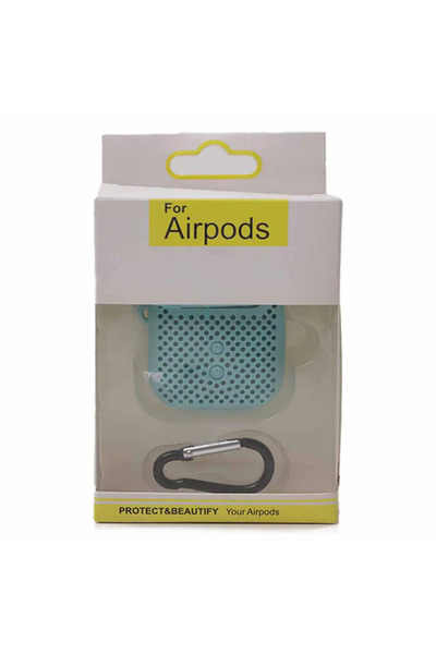 Micro جراب حماية من الألياف لأجهزة Airpods - أزرق وأبيض