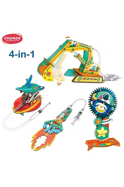 Chanak 4-in-1 Hydraulic Science Kit for Kids | STEM Mechanical Engineering Toy