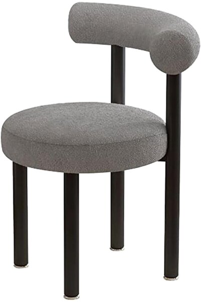 fulina Lamb Wool Makeup Stool,Cream Style Home Dining Chair,Girls Bedroom Dresser Back Chair Dressing