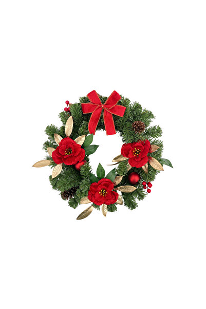 Christmas Magic إكليل أحمر/ذهبي 40 سم