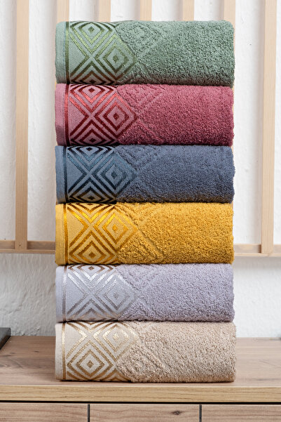 Minoset مناشف كارو 100% قطن، طقم من 6 قطع - 30×50 سم، فاخرة، ناعمة، ماصة، للاستخدام في المطبخ والحمام