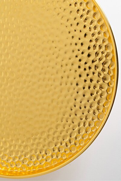 Bin Shihon A dessert serving tray with a wooden base and a gold frame.