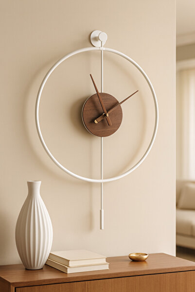 Wallover Design Büyük Boy Tiktok Premium Geniş Göbek Beyaz/Ceviz Detaylı Sess...