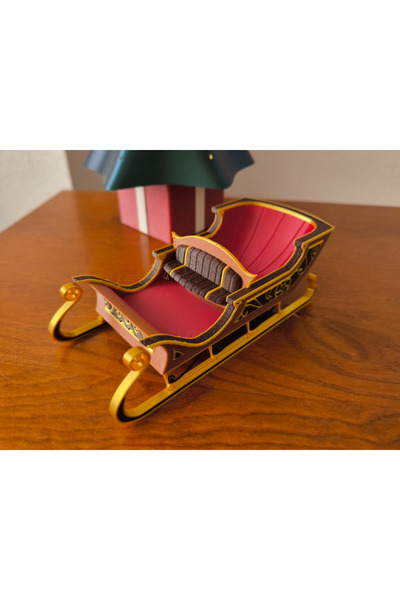 SZD Design تمثال زخرفي لسطح الطاولة بتصميم عربة سانتا كلوز