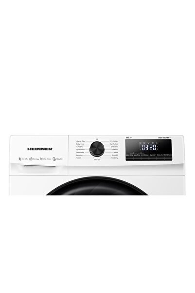 Heinner Dryer HHPD-H90FRA++, Heat Pump, 9 kg, 15 Programs, Class D, LED Display, Power AirFlow, Whit