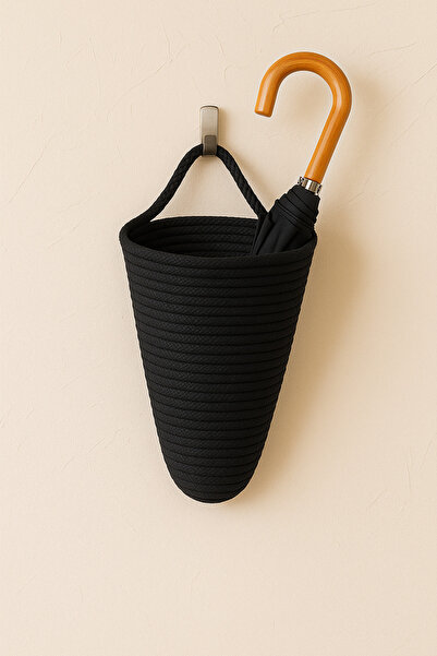 MaVaux سلة حائط من وولنيست مصنوعة من الحبال، حامل مظلات، سلة تنظيم حائطية للديكور