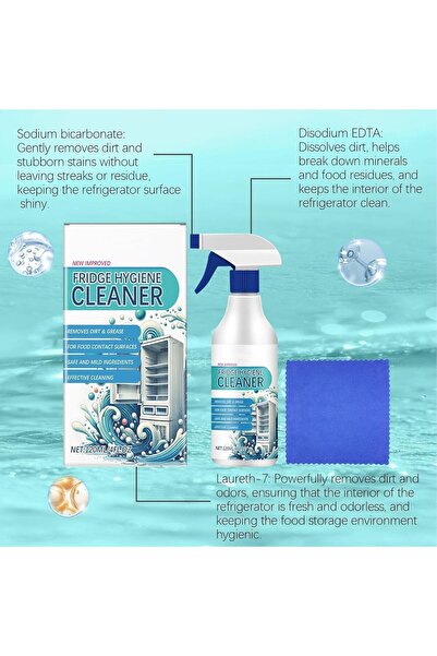 KASTWAVE Fridge Deodorizer Spray — Refrigerator & Freezer Cleaner and Odor Remover (4.05 oz)